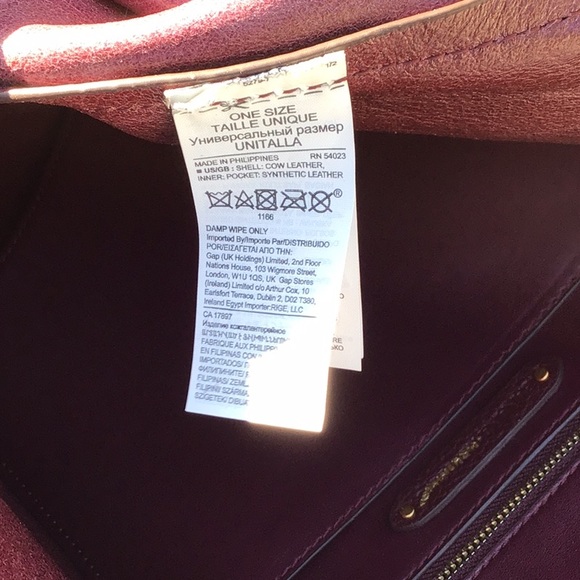 Banana Republic Leather Unstructured Tote Red - Picture 9 of 10